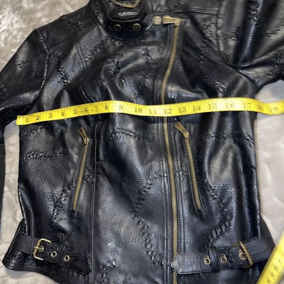 Ralph Lauren Black label  Jacket Leather Moto Biker Black size 4 - Picture 13 of 16
